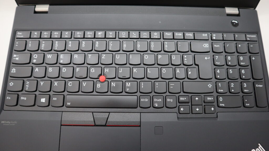 Keyboard (DE-Layout; QWERTZ) of the Lenovo T15 ThinkPad, the laptop for the competition